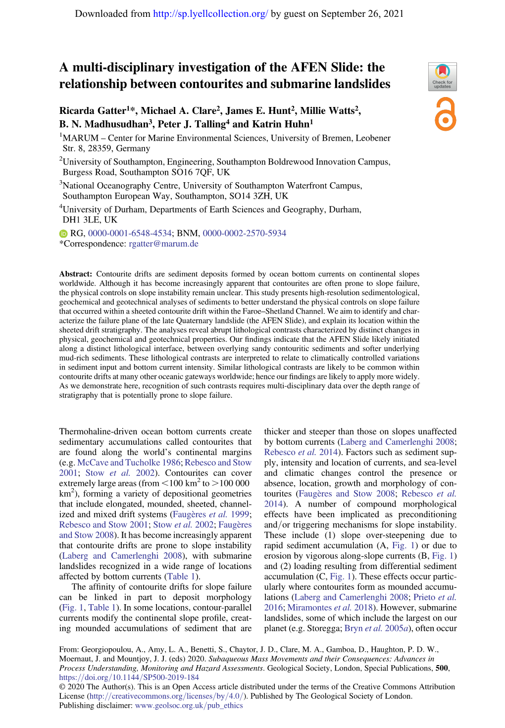 The Relationship Between Contourites and Submarine Landslides