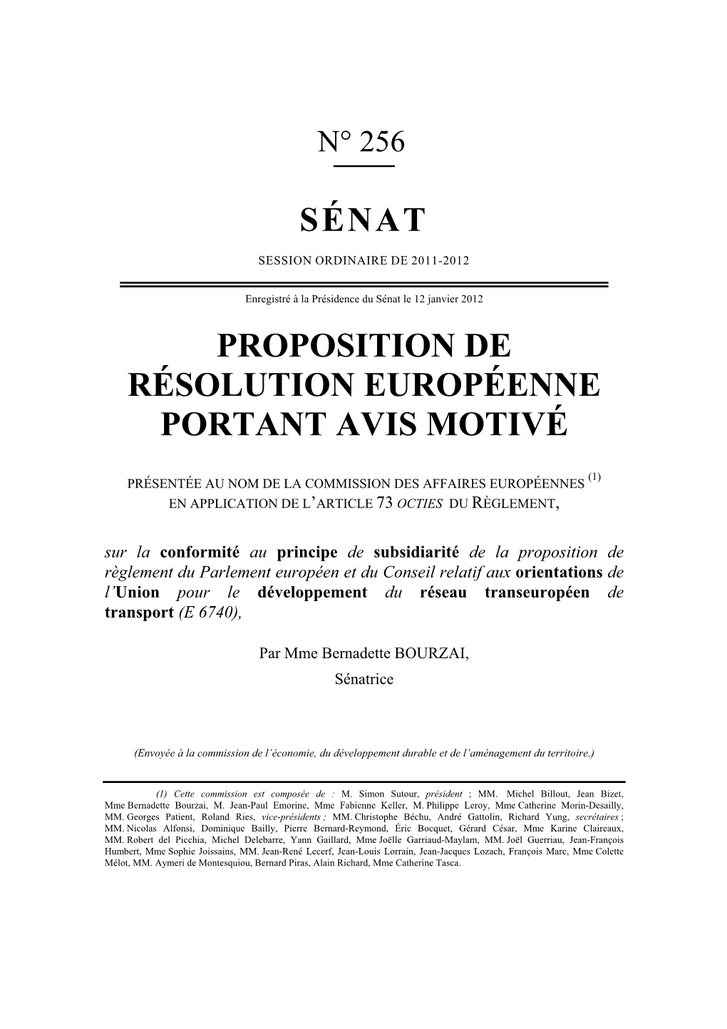 Sénat Proposition De Résolution Européenne