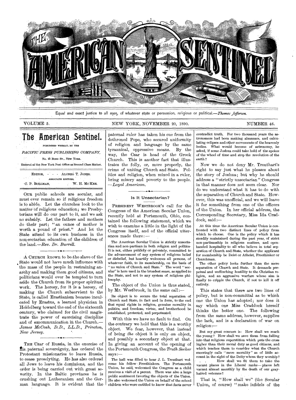 American Sentinel for 1890