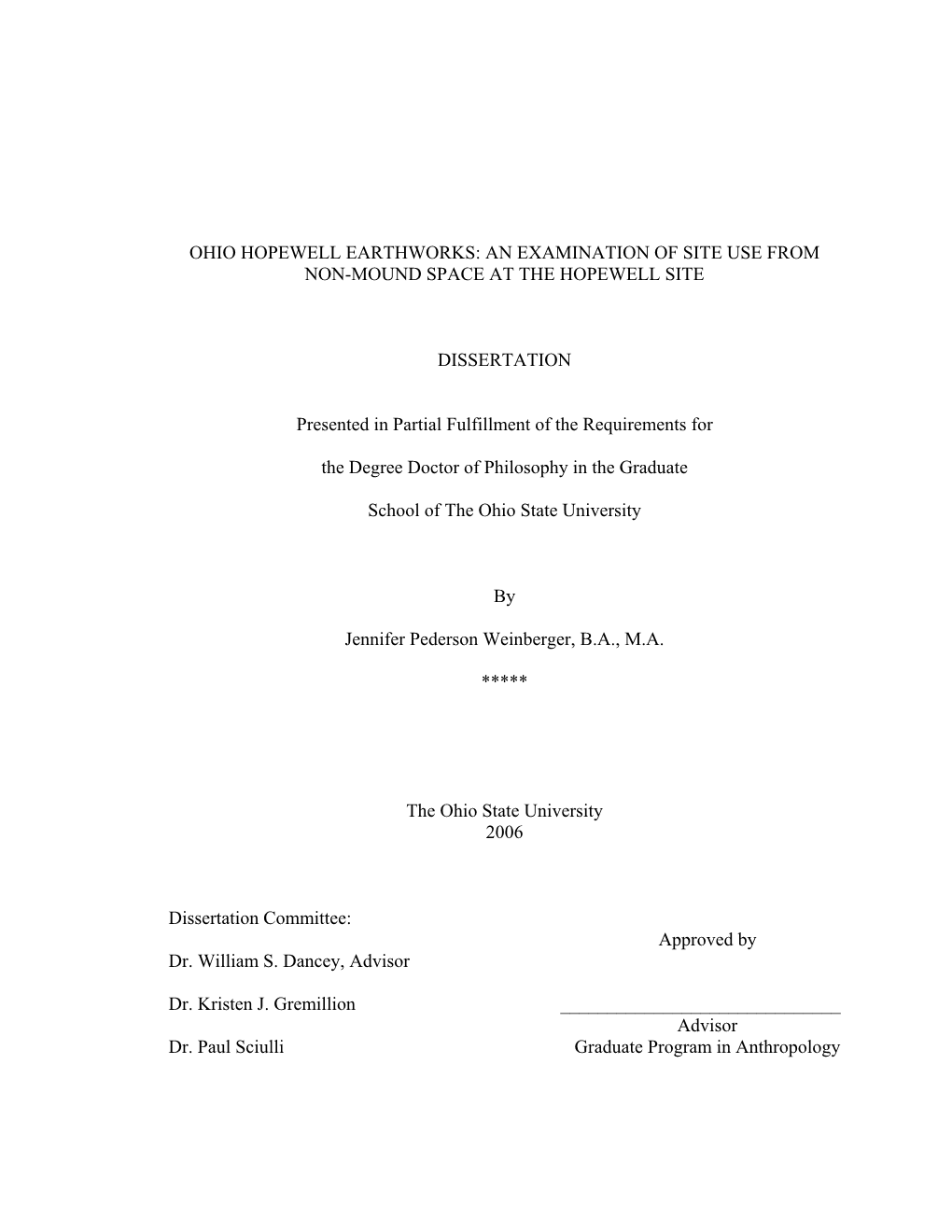 Ohio Hopewell Earthworks: an Examination of Site Use from Non-Mound Space at the Hopewell Site