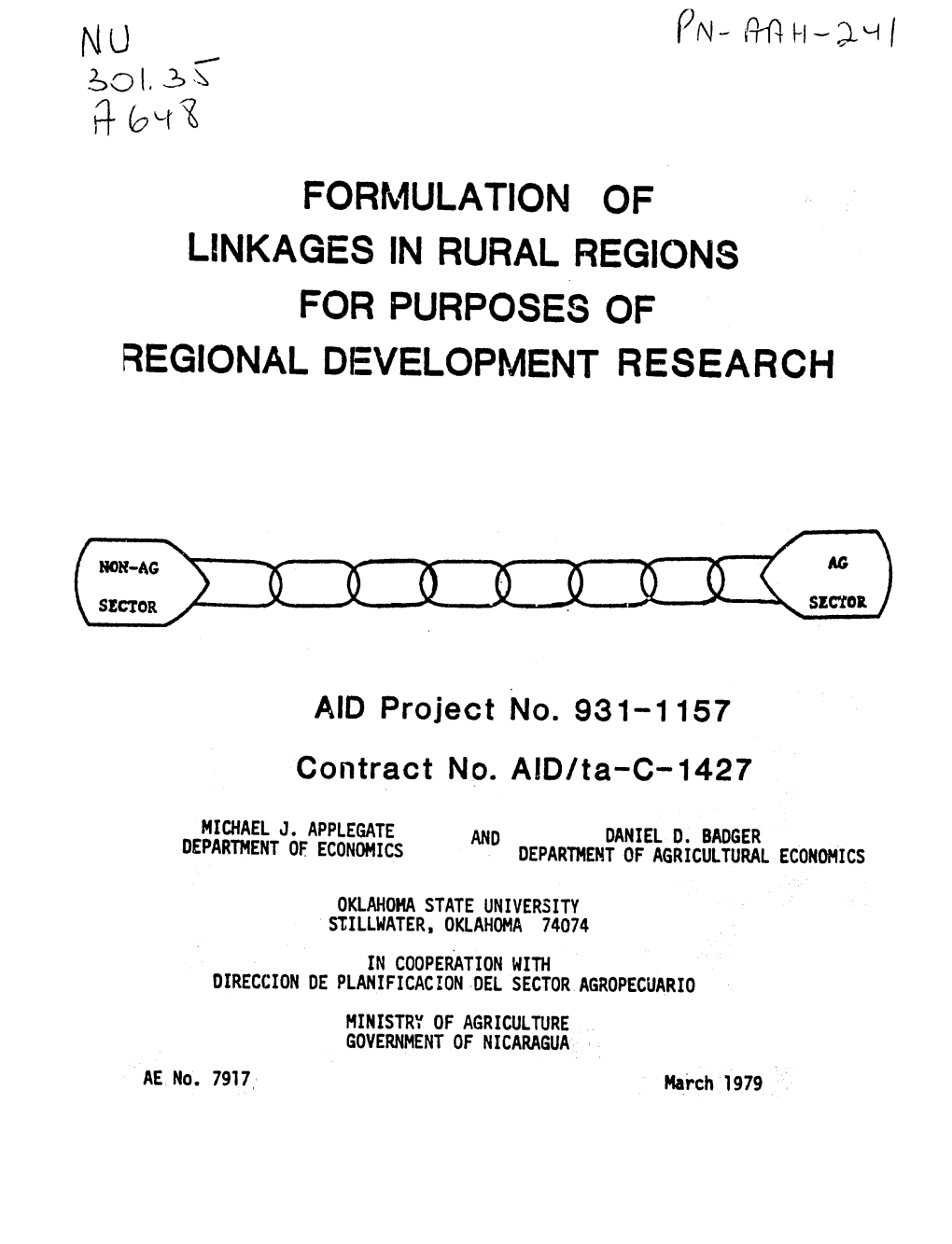 Formulation of Linkages in Rural Regions for Purposes of Regional Development Research