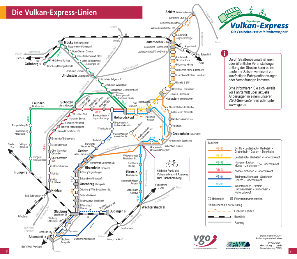 Die Vulkan-Express-Linien
