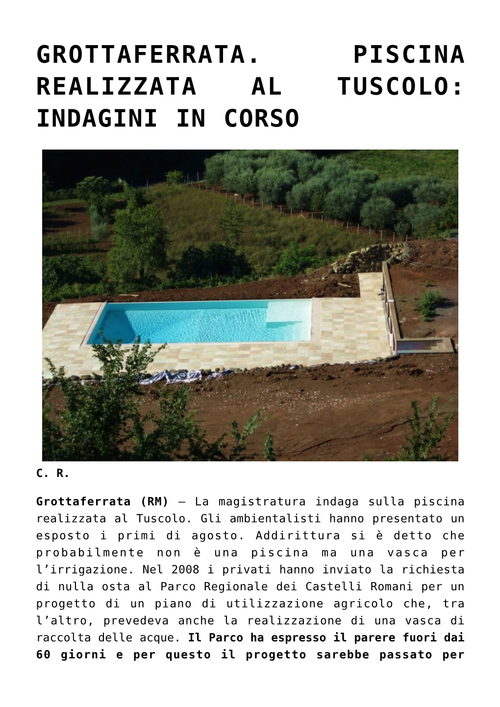 Indagini in Corso,Bracciano, Discarica