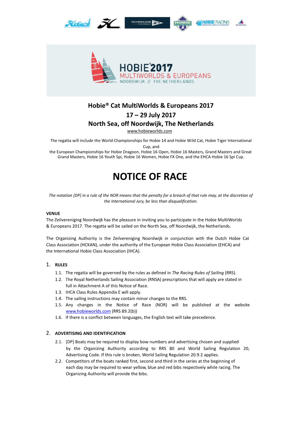 Notice of Race