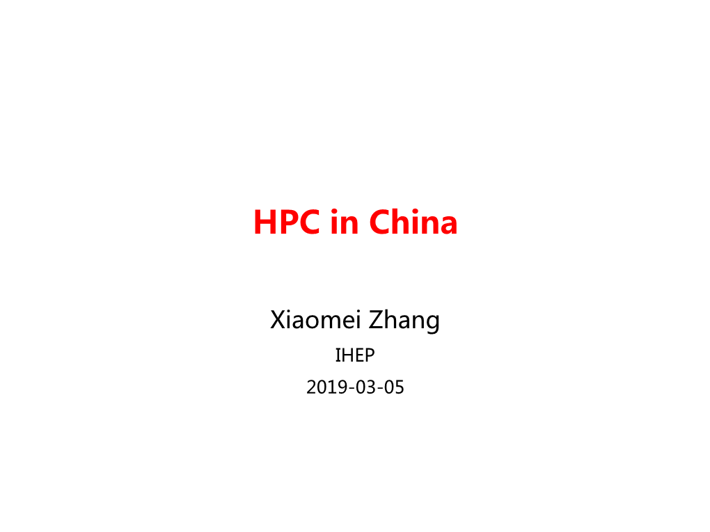 HPC in China.Pdf
