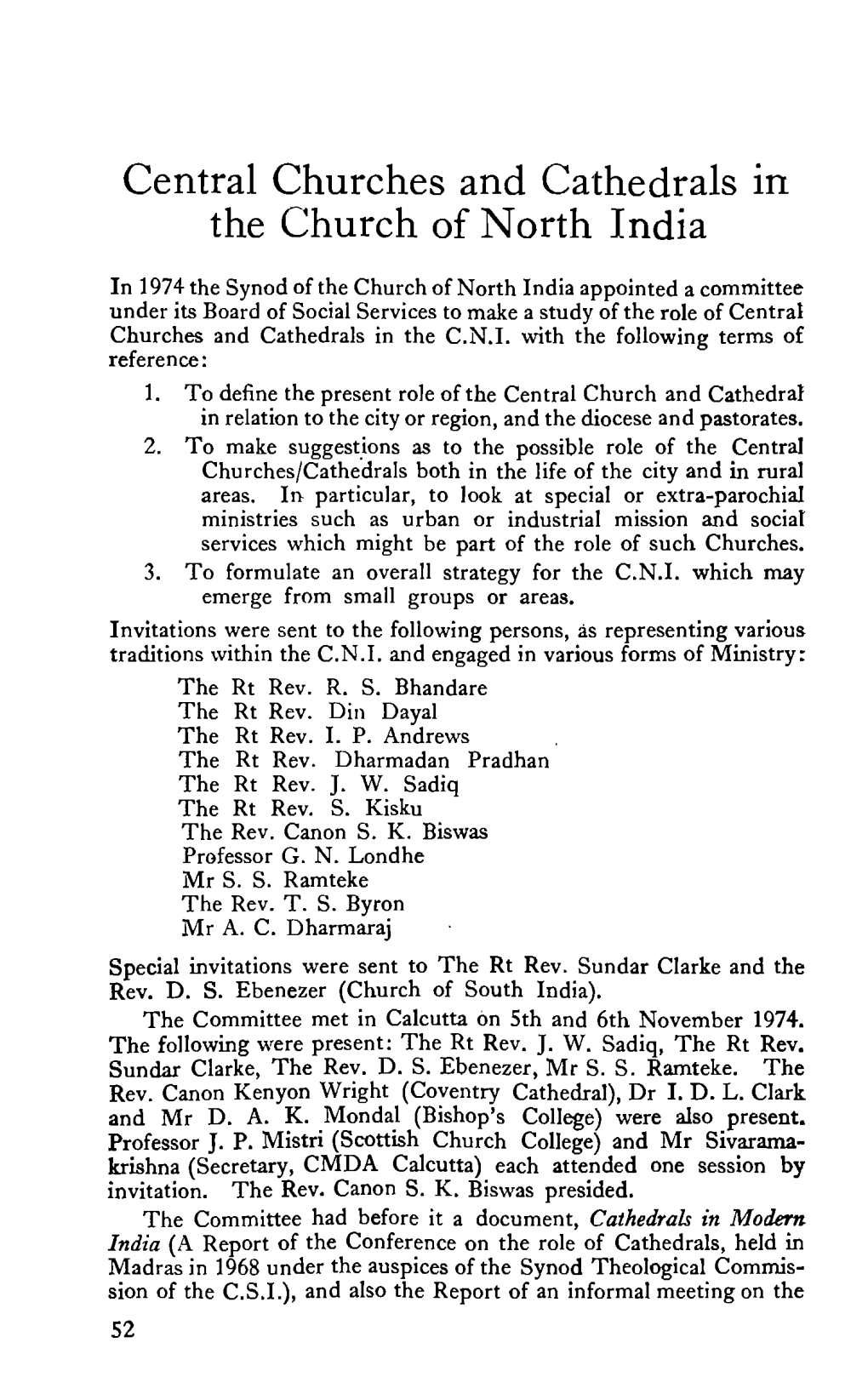 Central Churches and Cathedrals in the Church