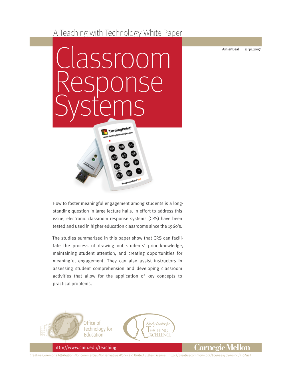 Teaching with Technology Classroom Response Systems