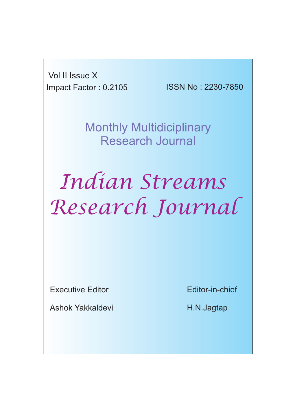 Indian Streams Research Journal