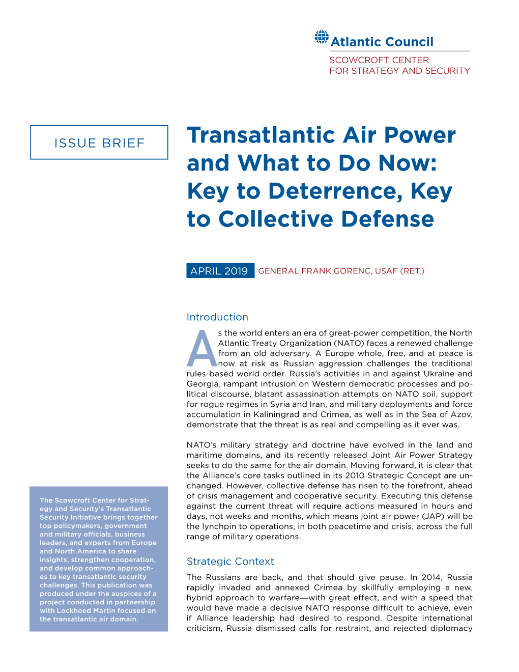Transatlantic Air Power and What to Do Now: Key to Deterrence, Key to Collective Defense