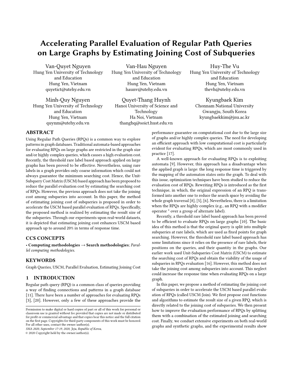 Accelerating Parallel Evaluation of Regular Path Queries on Large Graphs by Estimating Joining Cost of Subqueries