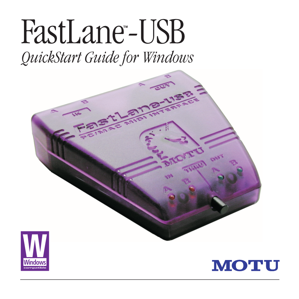 Fastlane-USB User Guide for Windows