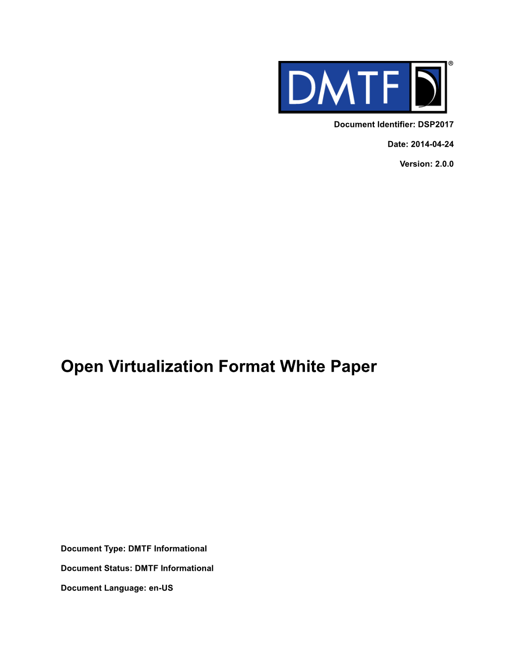 Open Virtualization Format White Paper