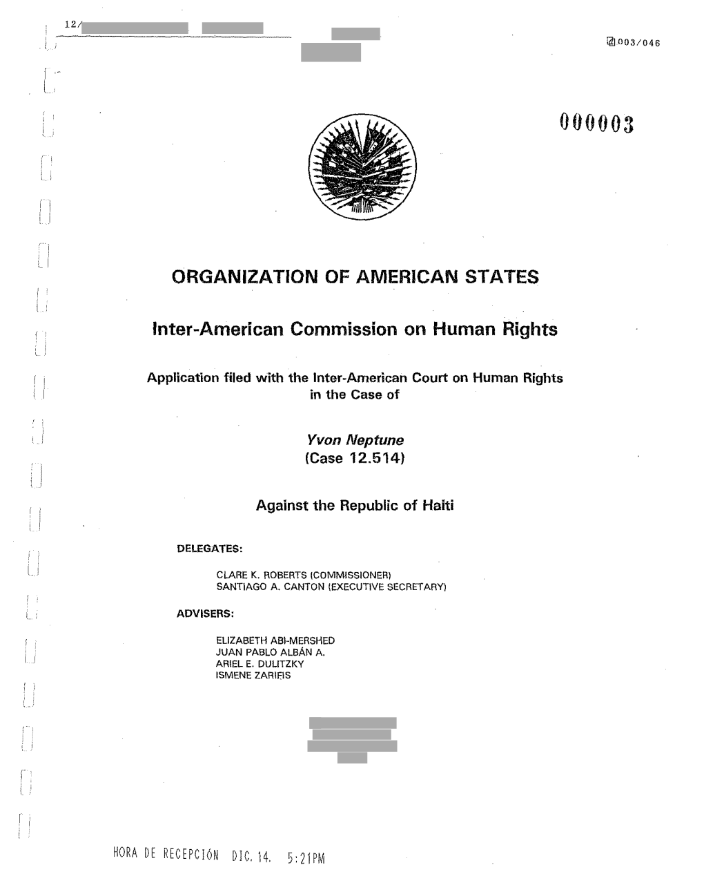 ORGANIZATION of AMERICAN STA TES Lnter-American Commission on Human Rights