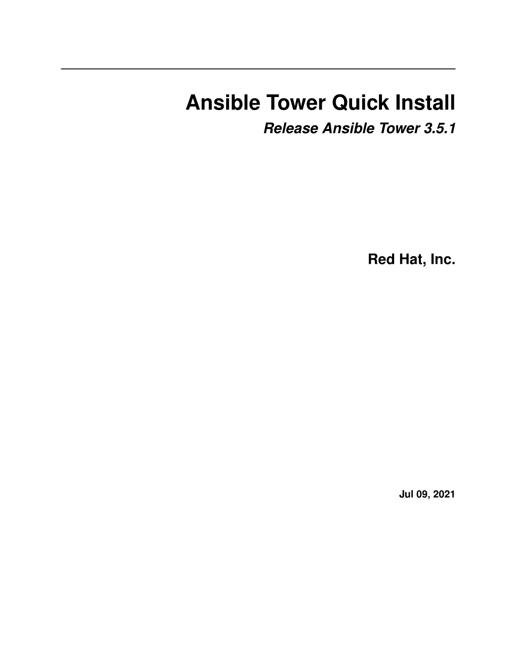 Ansible Tower Quick Install Release Ansible Tower 3.5.1