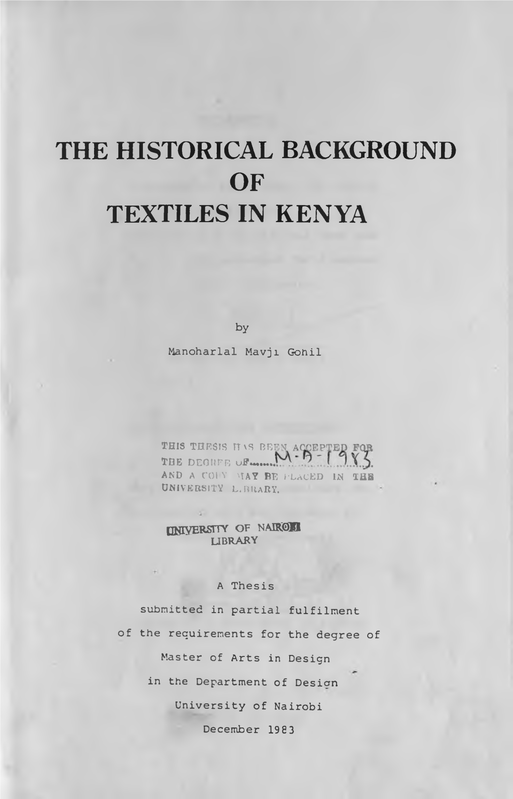 The Historical Background of Textiles in Kenya