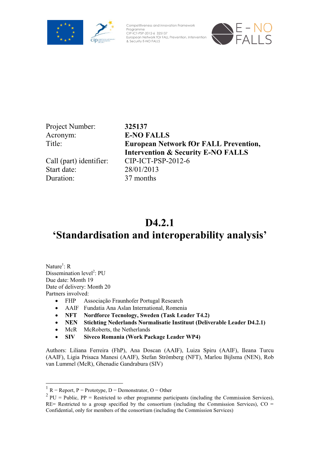 Standardisation and Interoperability Analysis’