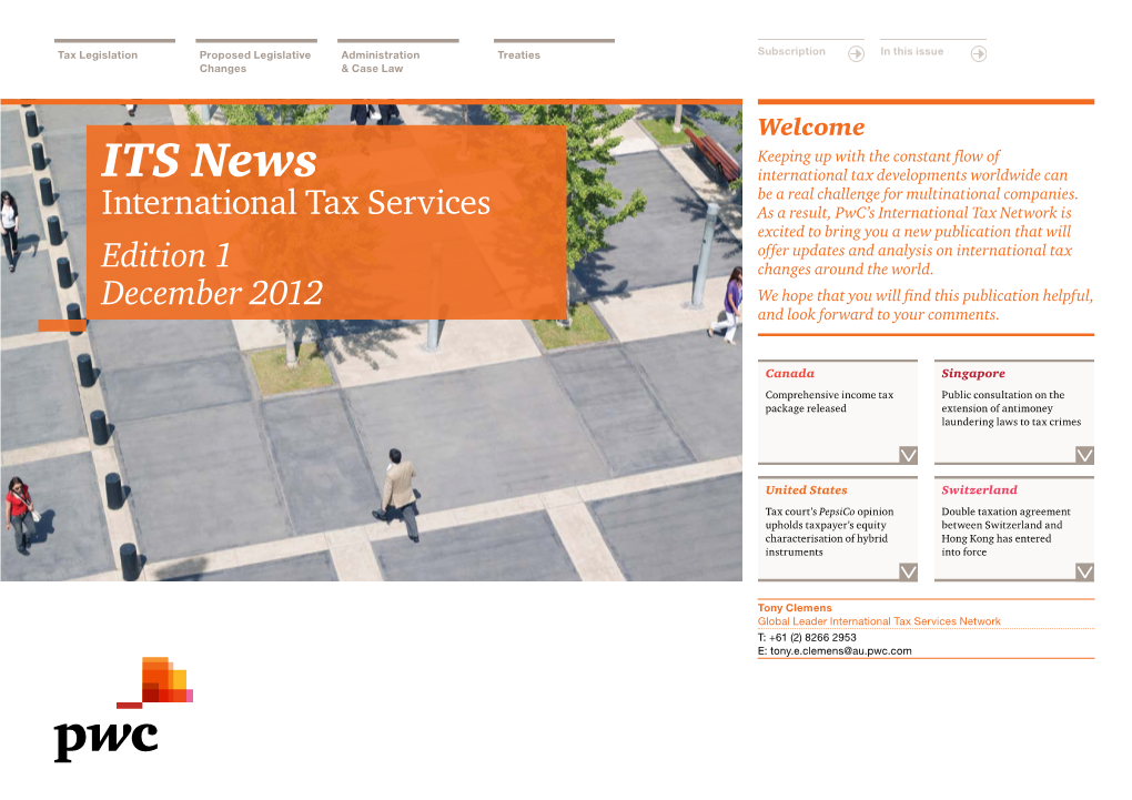 ITS News. International Tax Services. Edition 1. December 2012