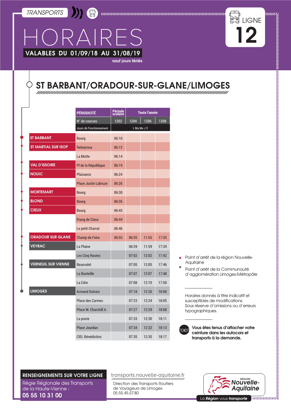 Horaires De Bus 2019