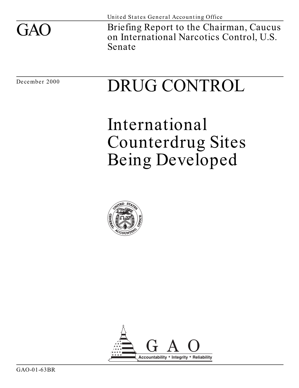 GAO-01-63BR Drug Control: International Counterdrug Sites