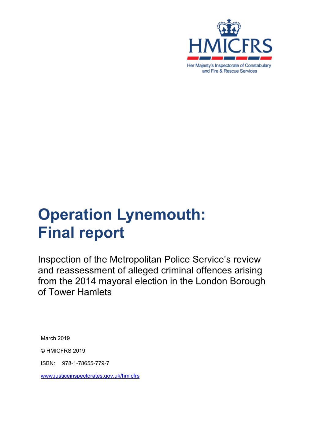 Operation Lynemouth: Final Report