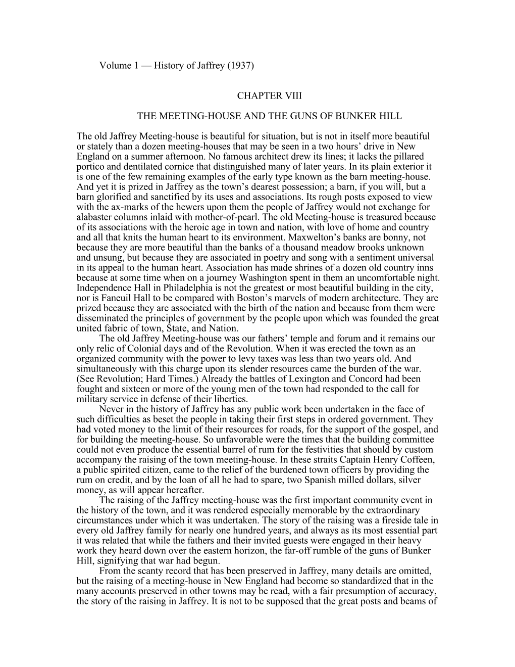 Chapter Viii the Meeting-House and the Guns