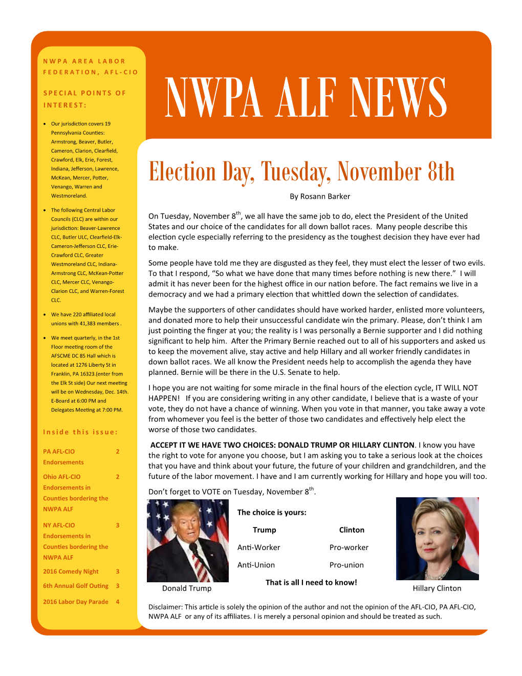 11-16 Newsletter for NWPA