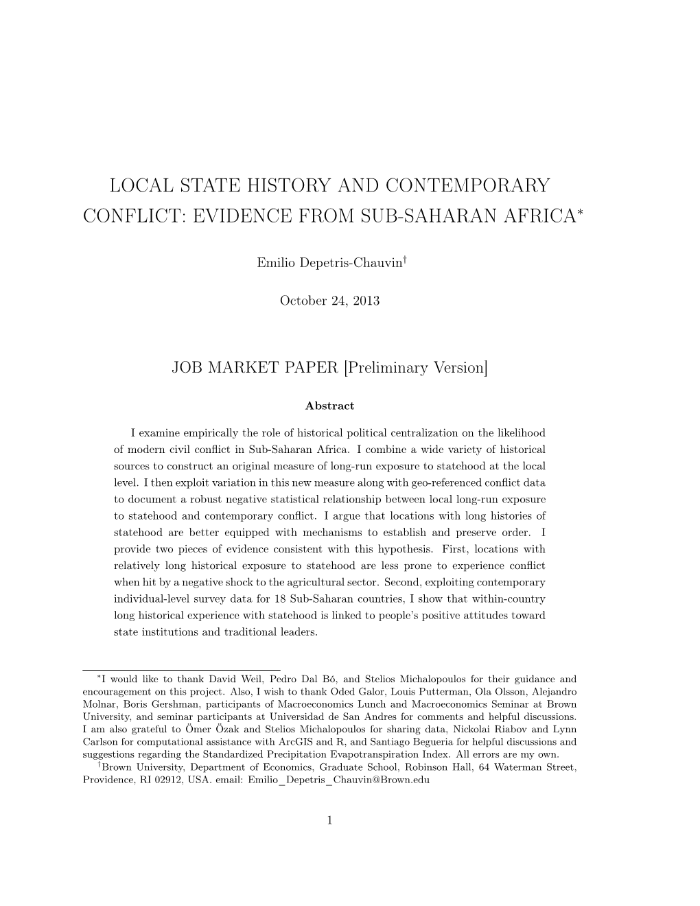 Evidence from Sub-Saharan Africa⇤