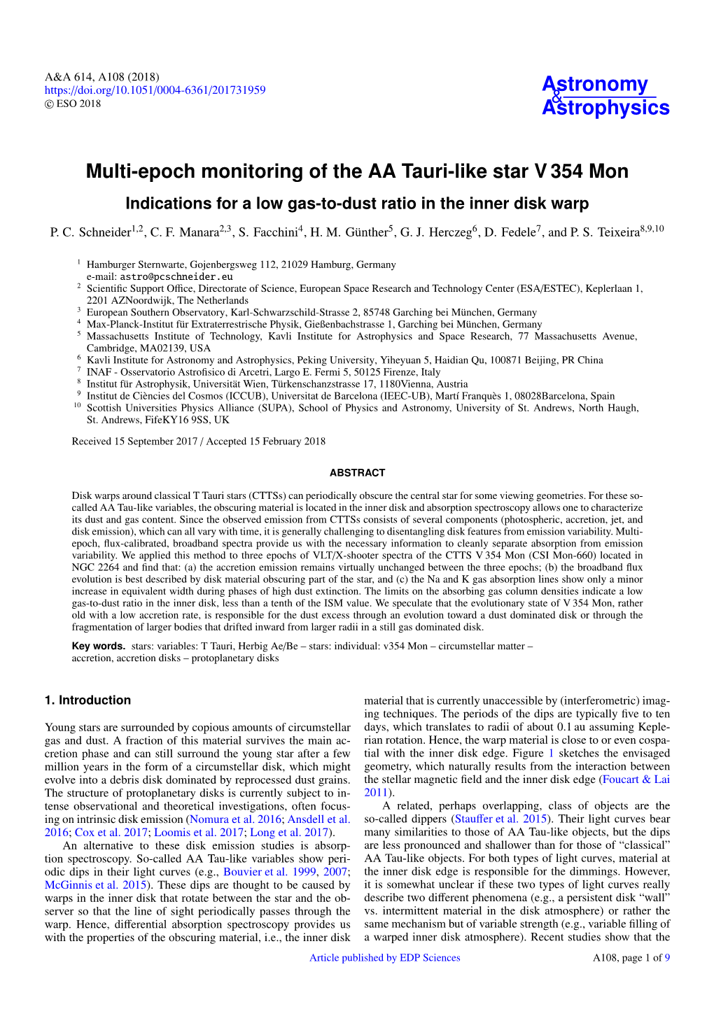 Multi-Epoch Monitoring of the AA Tauri-Like Star V 354 Mon Indications for a Low Gas-To-Dust Ratio in the Inner Disk Warp