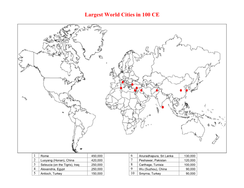 Largest World Cities in 100 CE