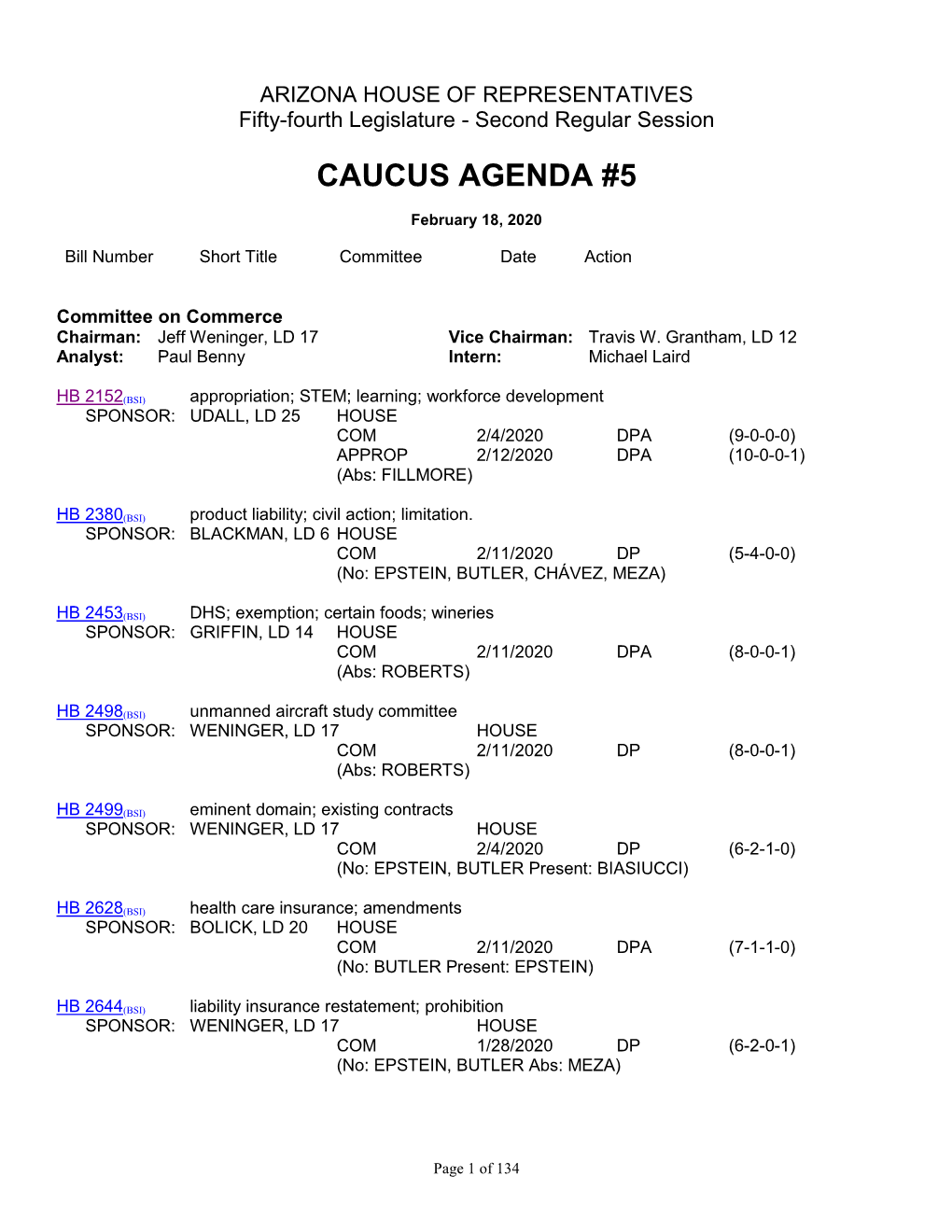 Caucus Calendar