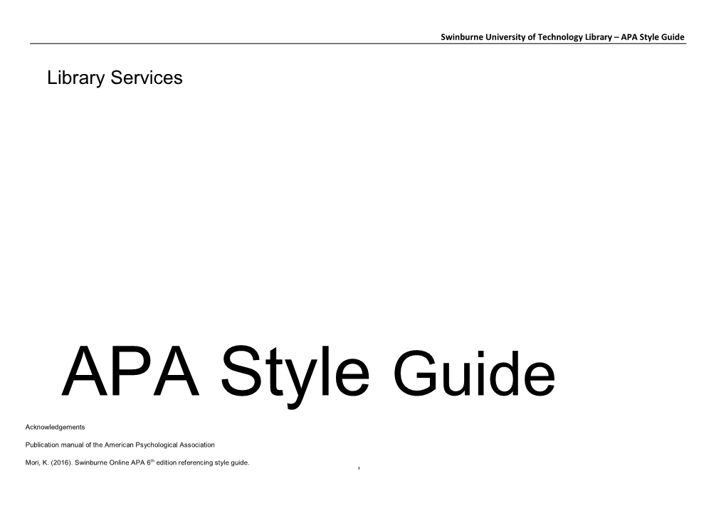 APA Style Guide