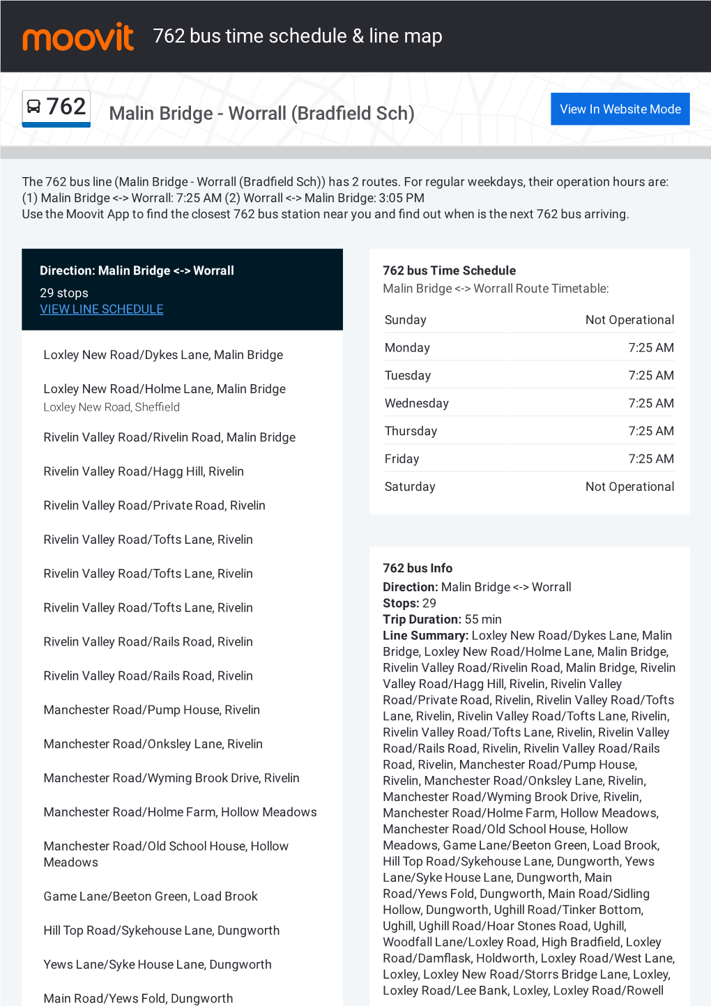 762 Bus Time Schedule & Line Route