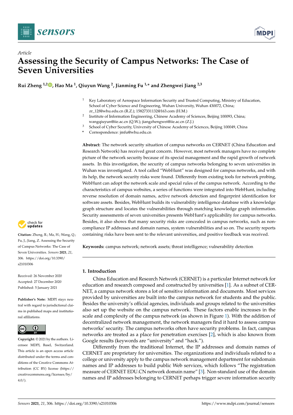 Assessing the Security of Campus Networks: the Case of Seven Universities