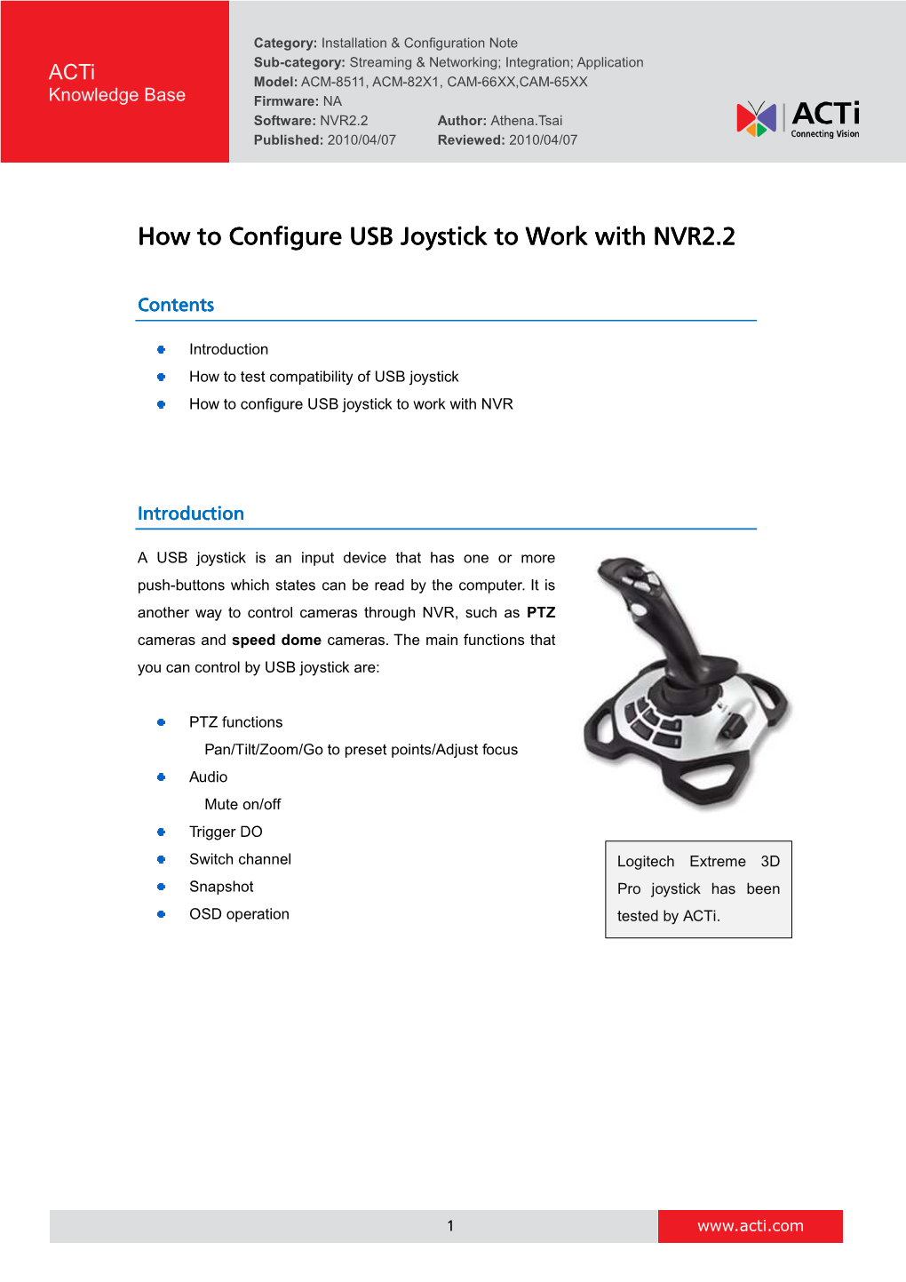 How to Configure USB Joystick Configure USB Joystick Configure