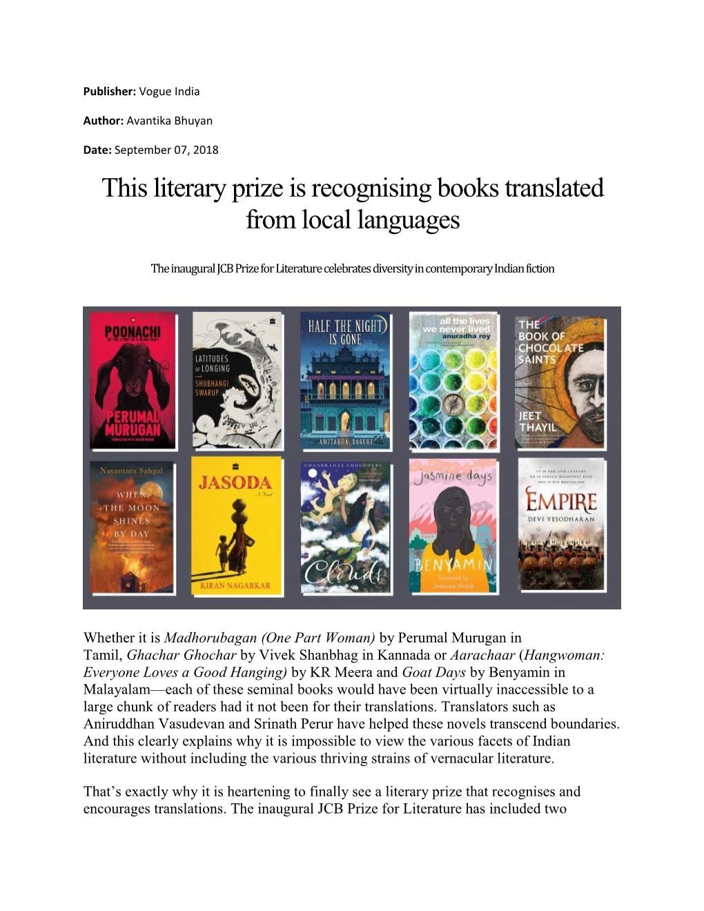 This Literary Prize Is Recognising Books Translated from Local Languages