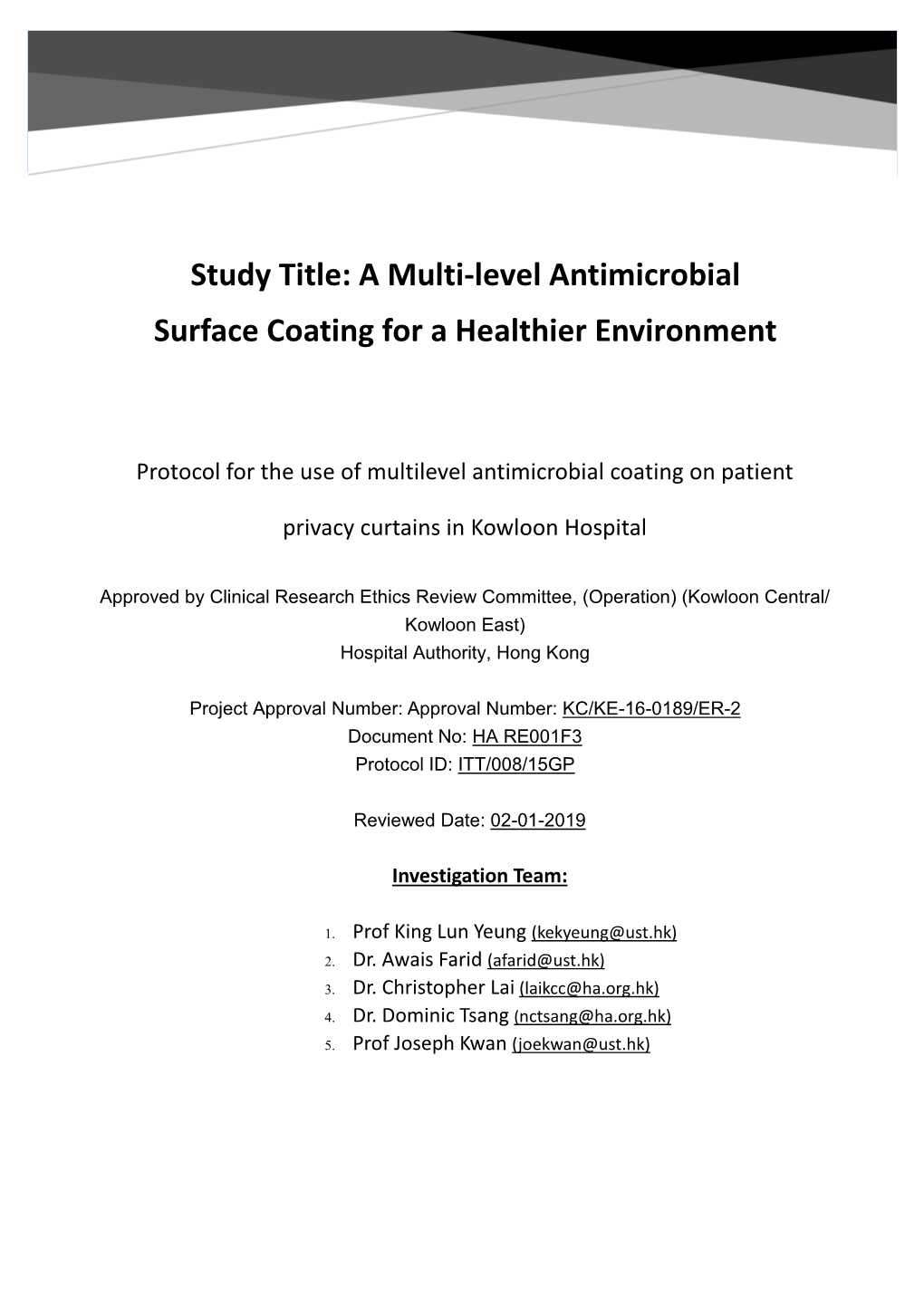 A Multi-Level Antimicrobial Surface Coating for a Healthier Environment