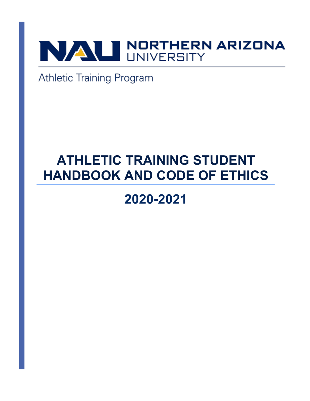 Athletic Training Student Handbook and Code of Ethics 2020-2021
