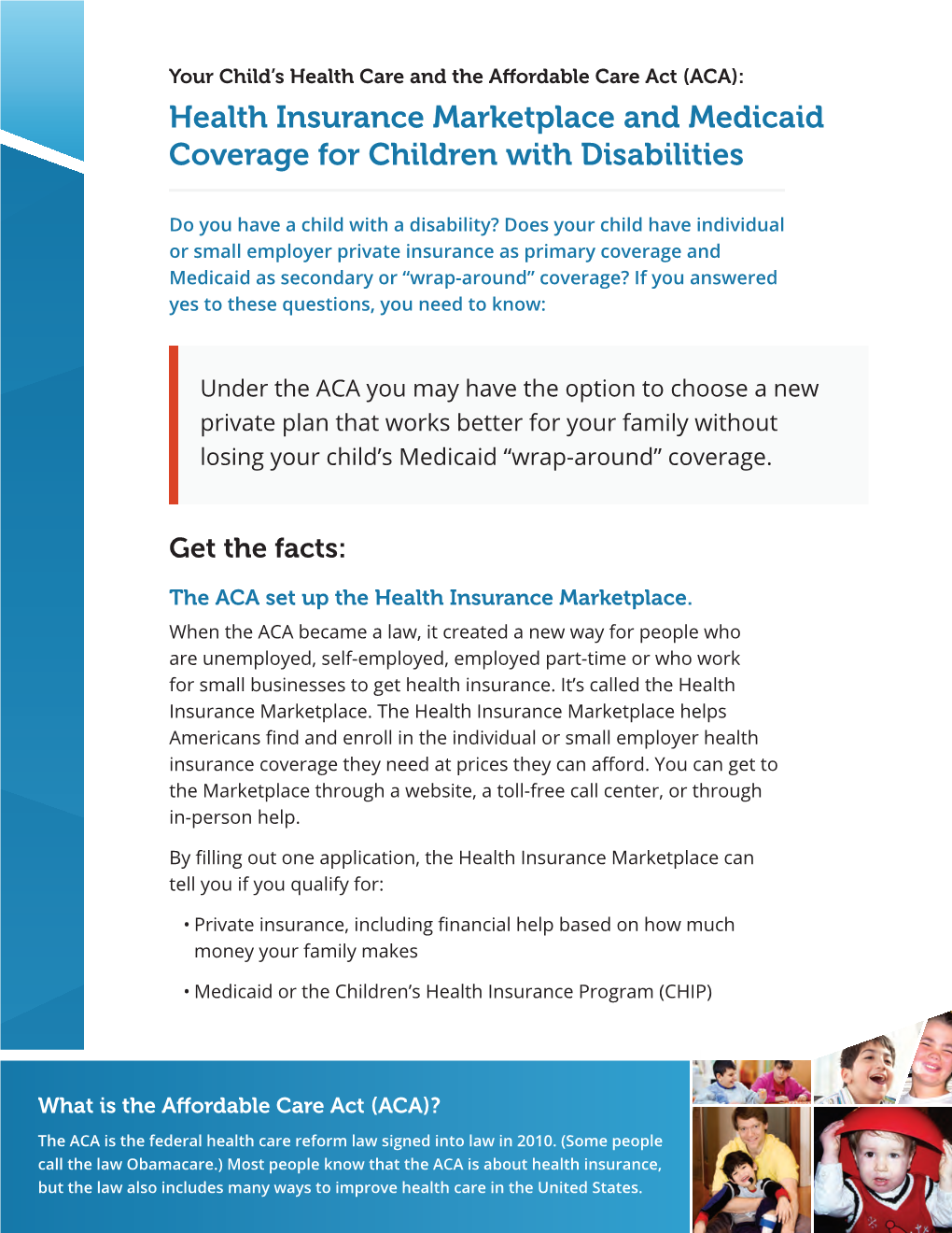 Health Insurance Marketplace and Medicaid Coverage for Children with Disabilities