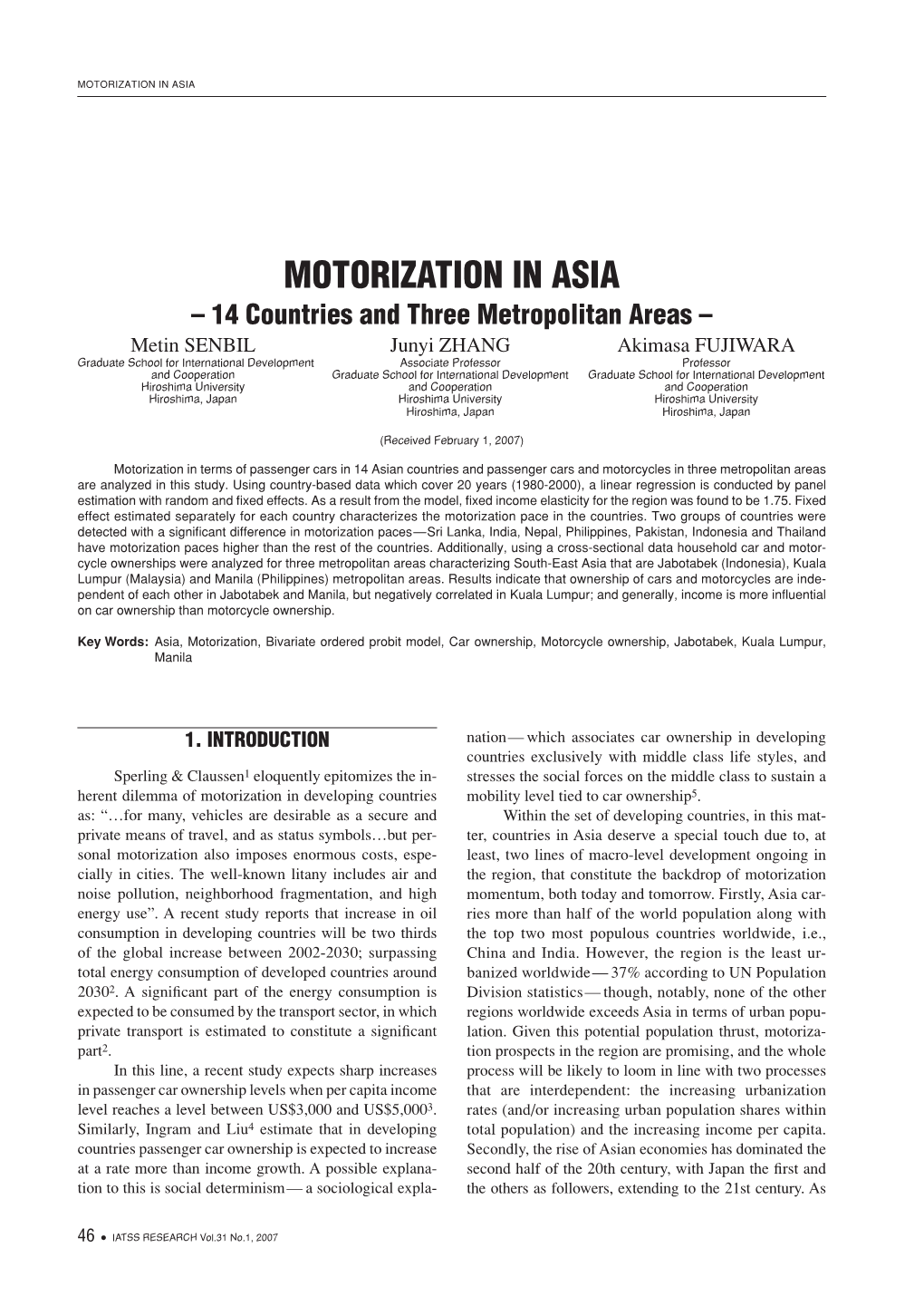 Motorization in Asia