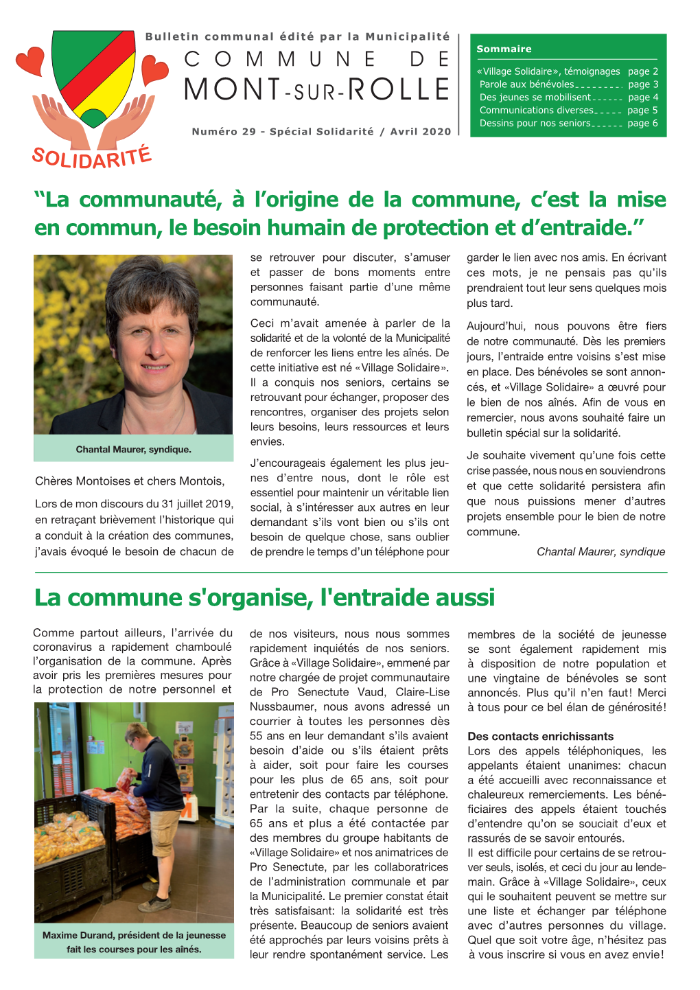 Bulletin Communal De Mont-Sur-Rolle Spécial Solidarité