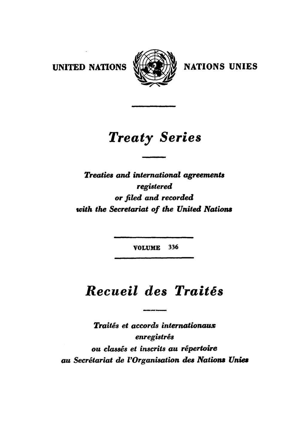 Treaty Series Recueil Des Traites