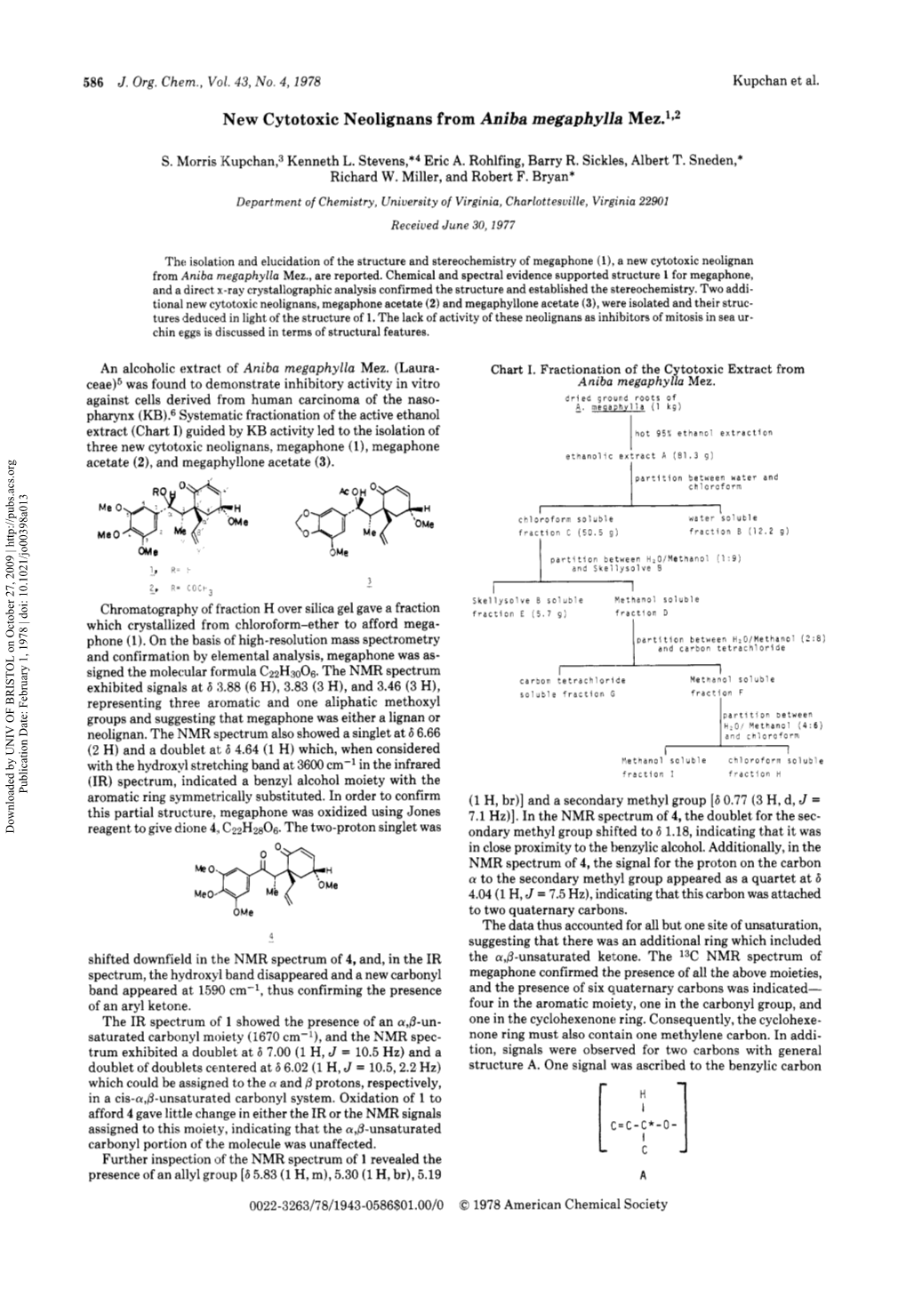 Tumor Inhibitors. 126. New Cytotoxic Neolignans from Aniba Megaphylla