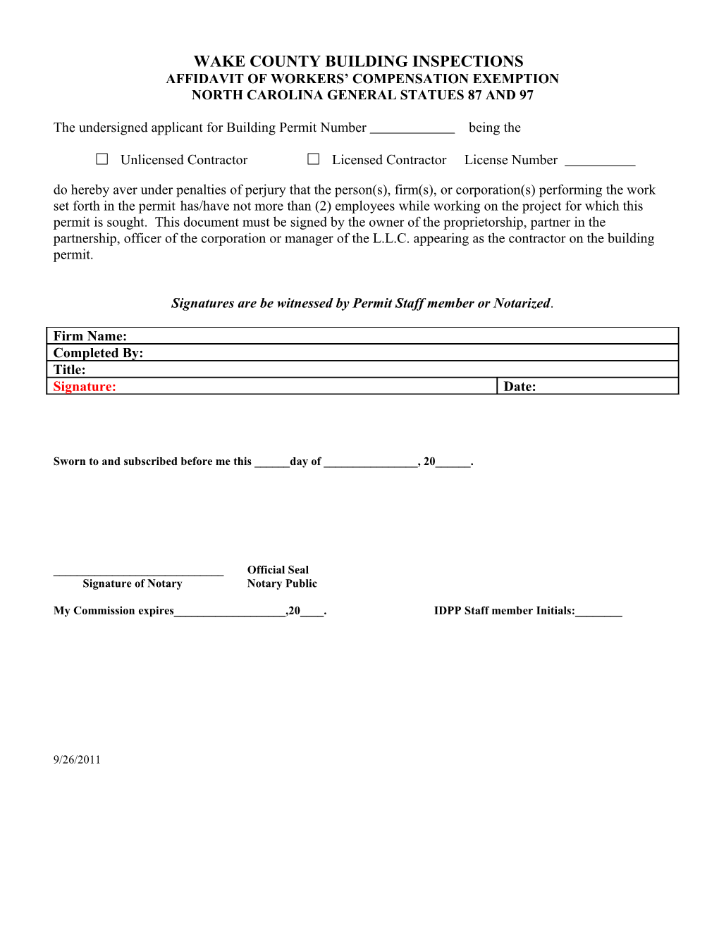 Workers Comp Form