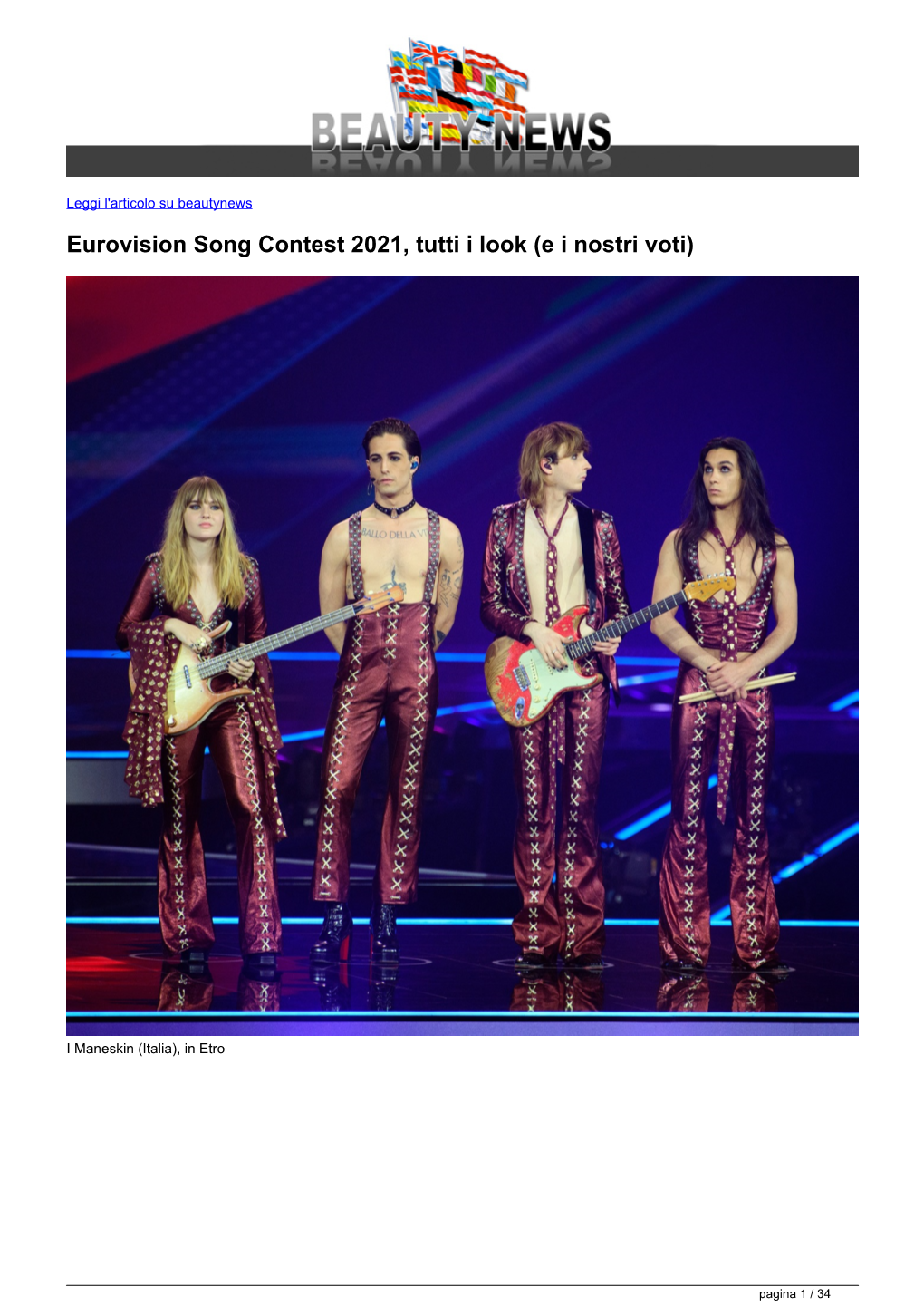 Eurovision Song Contest 2021, Tutti I Look (E I Nostri Voti)