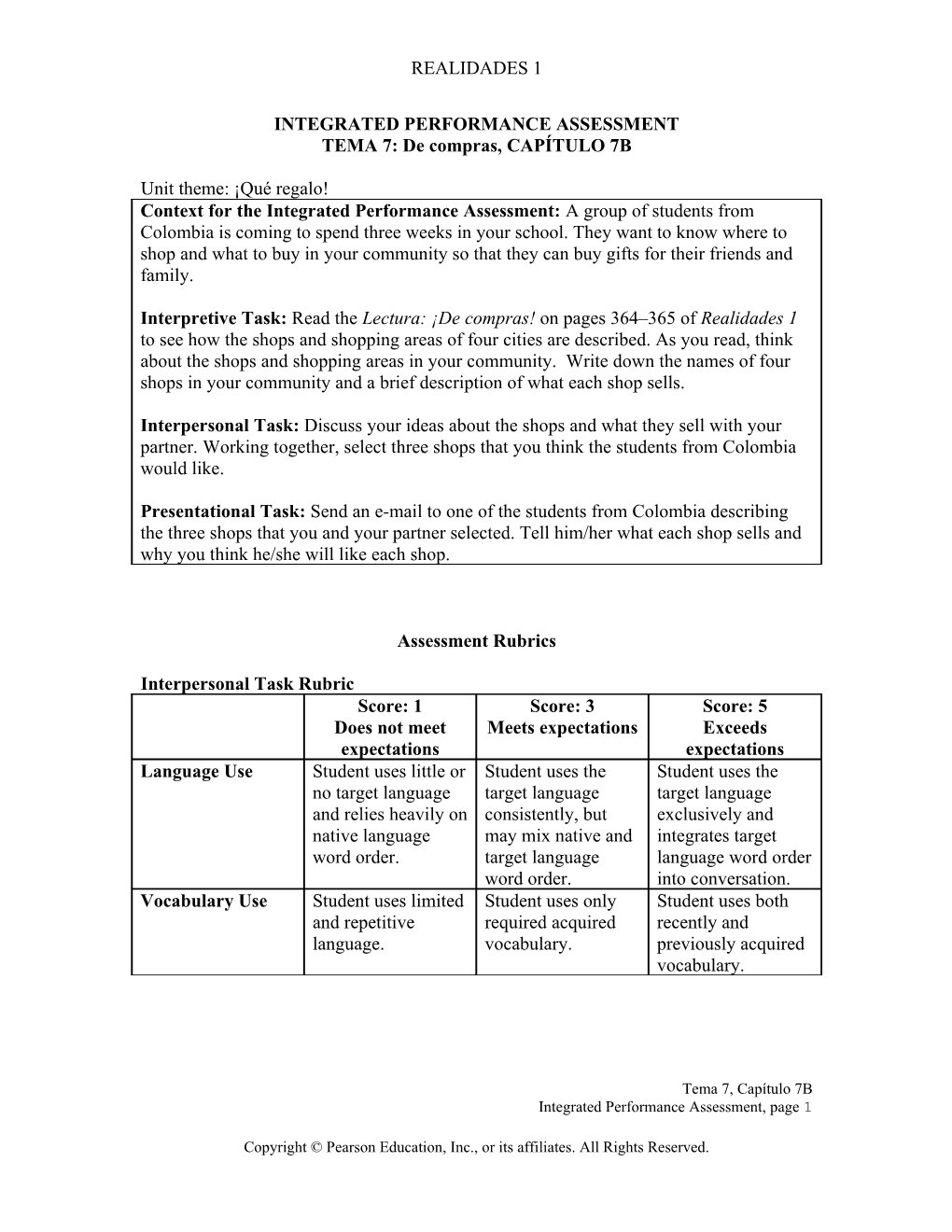 Integrated Performance Assessment s1