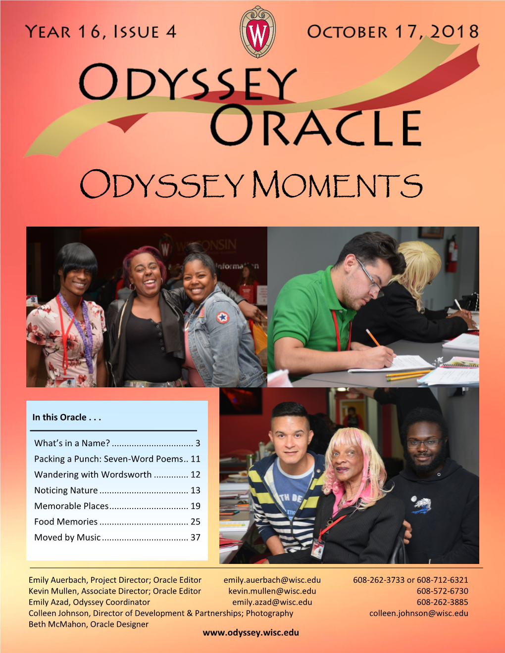 Year 16, Issue 4, October 17, 2018: Odyssey Moments