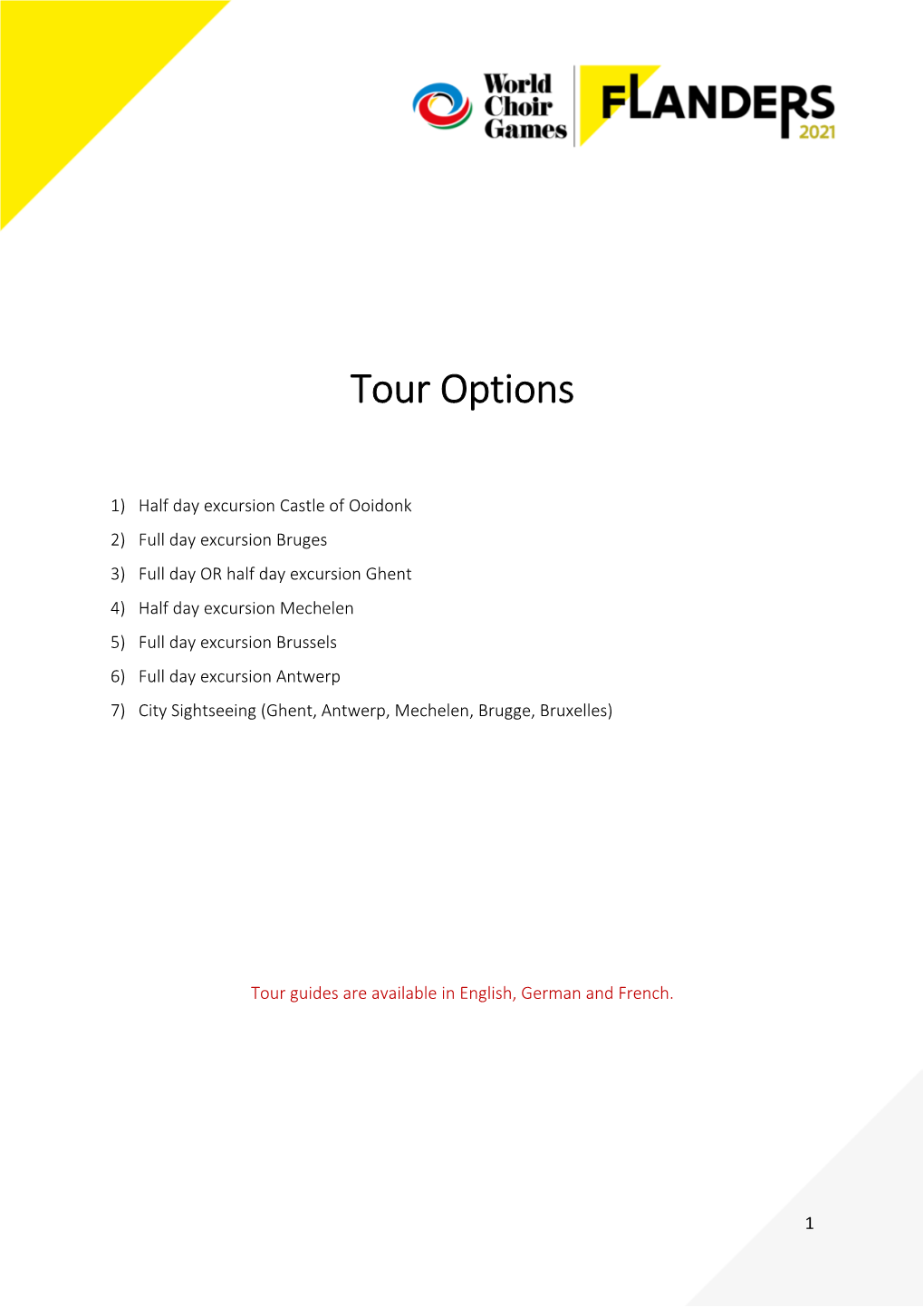 Tour Options