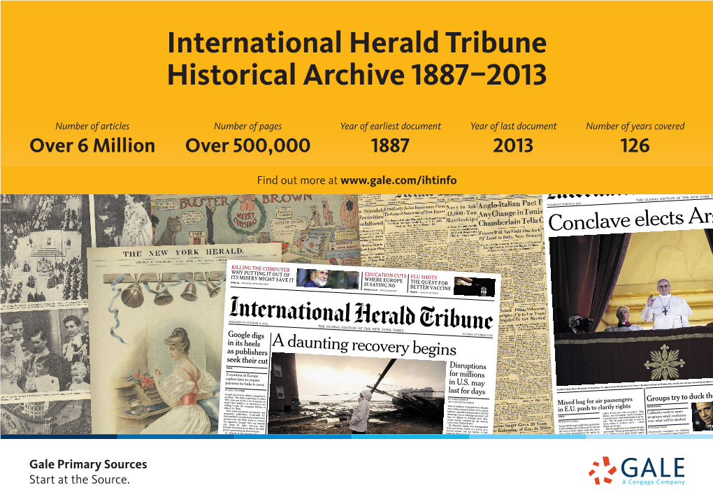 International Herald Tribune Historical Archive 1887–2013