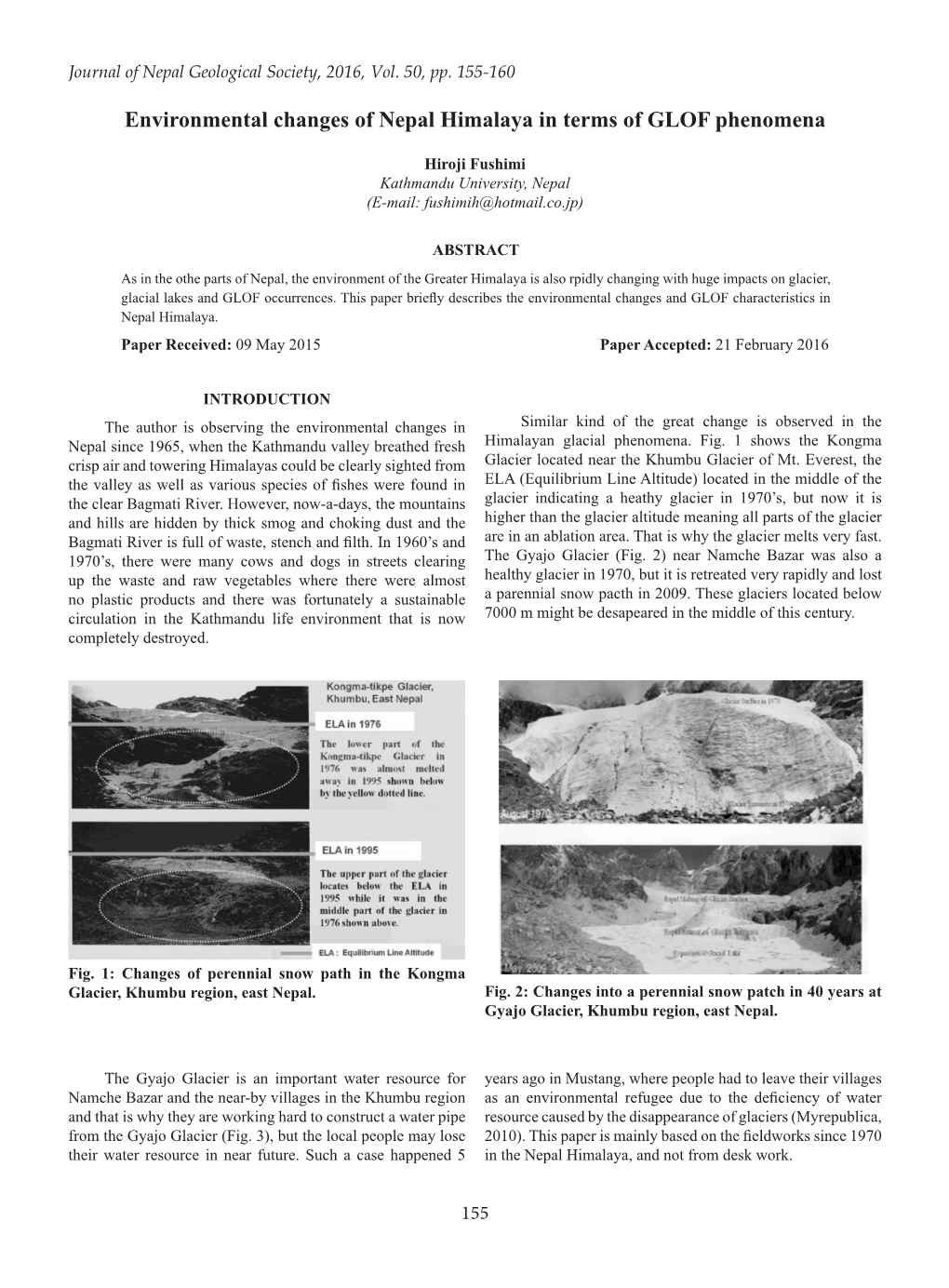 Environmental Changes of Nepal Himalaya in Terms of GLOF Phenomena