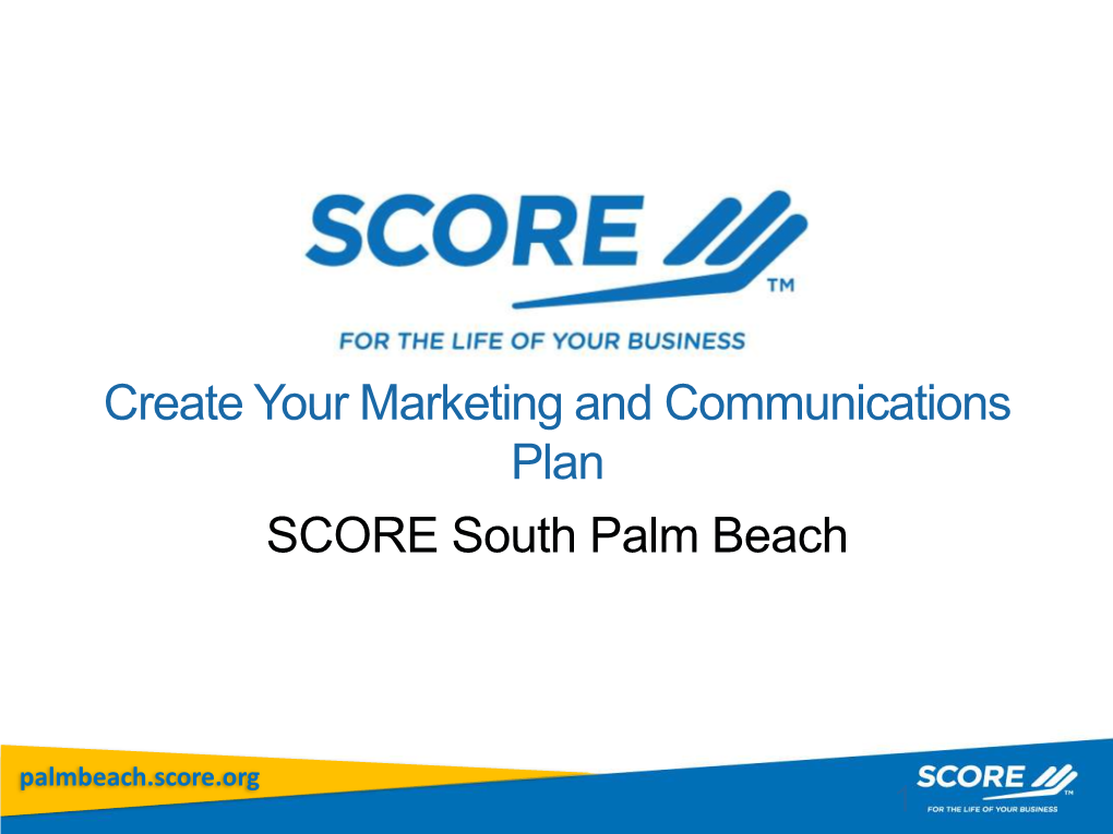 SCORE Create Your Marketing Plan